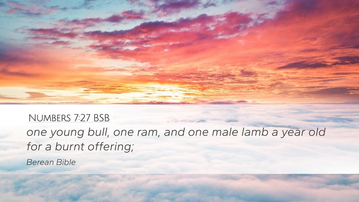 Numbers 7:27 BSB Desktop Wallpaper - one young bull, one ram, and one male lamb a year - Desktop Bible Verse Wallpaper