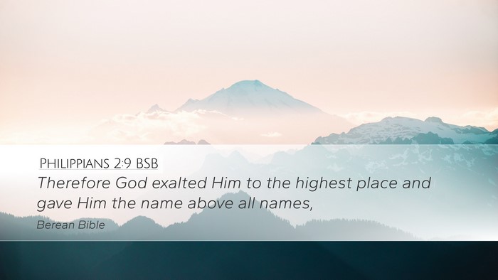 Philippians 2:9 BSB Bible Verse Image