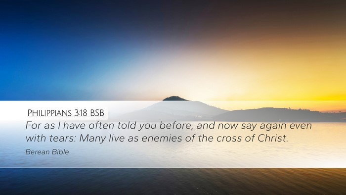 Philippians 3:18 BSB Bible Verse Image