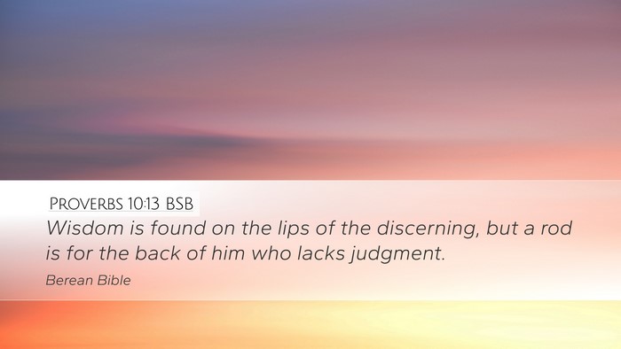 Proverbs 10:13 BSB Bible Verse Image