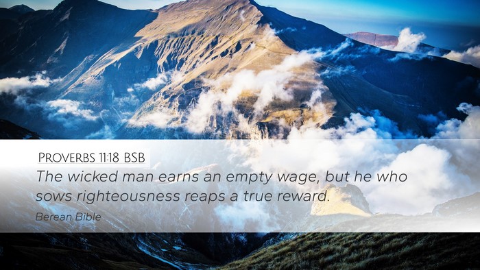 Proverbs 11:18 BSB Bible Verse Image