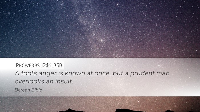 Proverbs 12:16 BSB Bible Verse Image