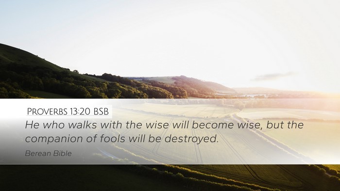 Proverbs 13:20 BSB Bible Verse Image