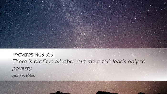 Proverbs 14:23 BSB Bible Verse Image