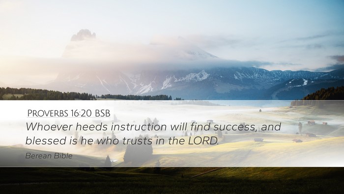 Proverbs 16:20 BSB Bible Verse Image