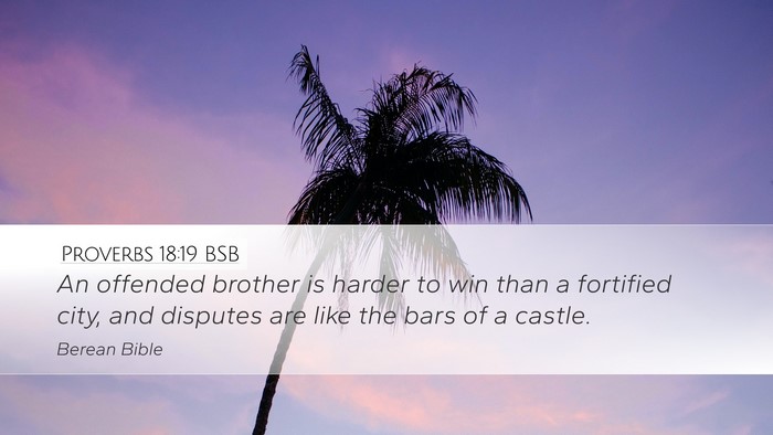 Proverbs 18:19 BSB Bible Verse Image