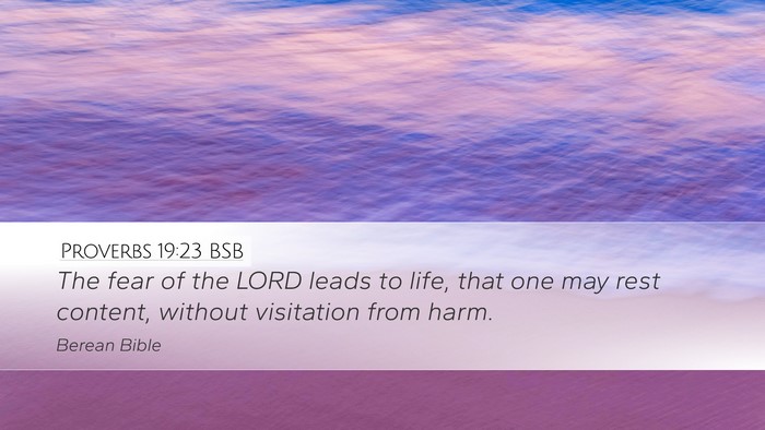 Proverbs 19:23 BSB Desktop Wallpaper - The fear of the LORD leads to life, that one may - Desktop Bible Verse Wallpaper