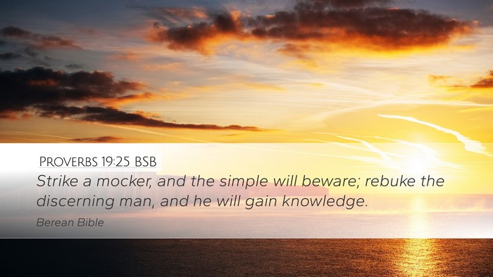 Proverbs 19:25 BSB Desktop Wallpaper - Strike a mocker, and the simple will beware; - Desktop Bible Verse Wallpaper