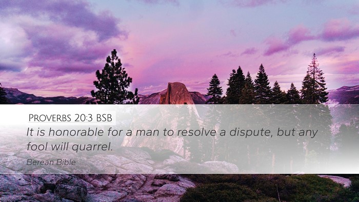 Proverbs 20:3 BSB Bible Verse Image