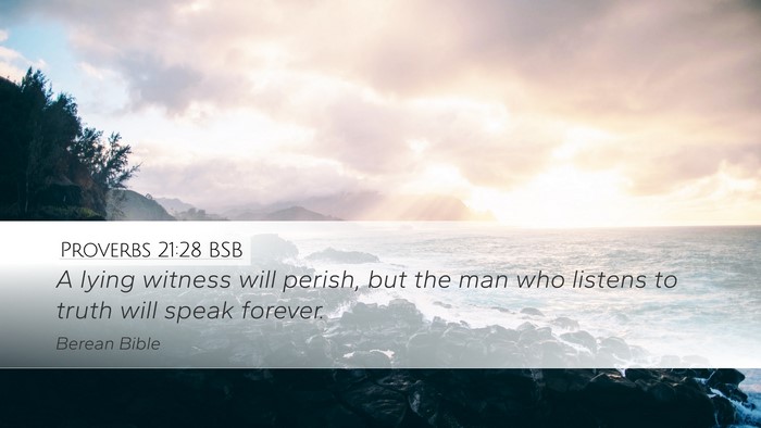 Proverbs 21:28 BSB Bible Verse Image
