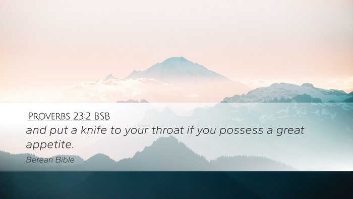 Proverbs 23:2 BSB Desktop Wallpaper - and put a knife to your throat if you possess a - Desktop Bible Verse Wallpaper