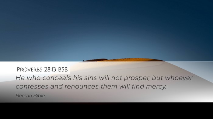 Proverbs 28:13 BSB Bible Verse Image