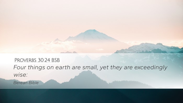 Proverbs 30:24 BSB Bible Verse Image