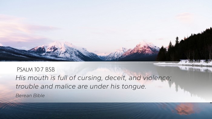 Psalm 10:7 BSB Bible Verse Image