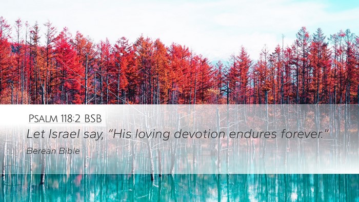 Psalm 118:2 BSB Desktop Wallpaper - Let Israel say, “His loving devotion endures - Desktop Bible Verse Wallpaper