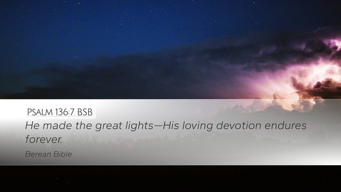 Psalm 136:7 BSB Bible Verse Image
