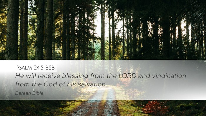 Psalm 24:5 BSB Desktop Wallpaper - He will receive blessing from the LORD and - Desktop Bible Verse Wallpaper