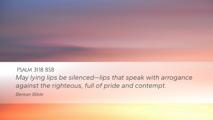 Psalm 31:18 BSB Bible Verse Image