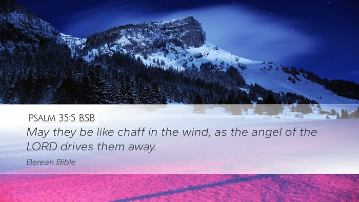 Psalm 35:5 BSB Desktop Wallpaper - May they be like chaff in the wind, as the angel - Desktop Bible Verse Wallpaper