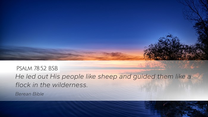 Psalm 78:52 BSB Desktop Wallpaper - He led out His people like sheep and guided them - Desktop Bible Verse Wallpaper