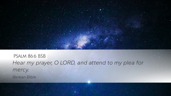 Psalm 86:6 BSB Bible Verse Image