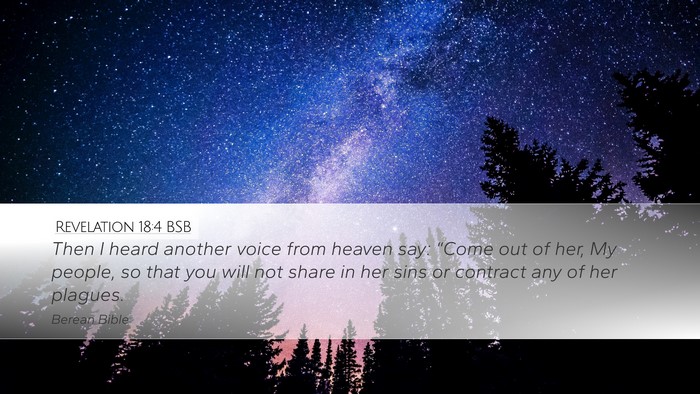 Revelation 18:4 BSB Bible Verse Image