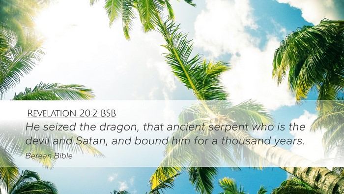 Revelation 20:2 BSB Bible Verse Image