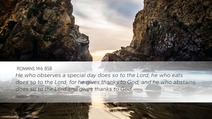 Romans 14:6 BSB Bible Verse Image