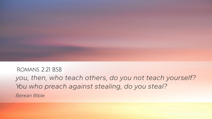 Romans 2:21 BSB Bible Verse Image
