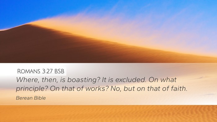 Romans 3:27 BSB Bible Verse Image