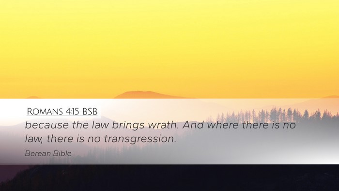 Romans 4:15 BSB Bible Verse Image