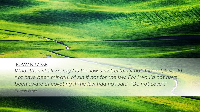 Romans 7:7 BSB Bible Verse Image