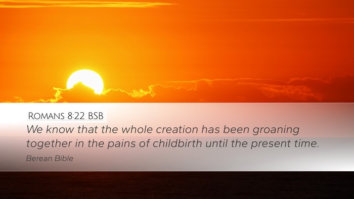 Romans 8:22 BSB Bible Verse Image