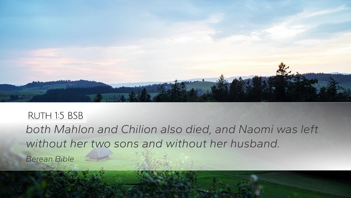 Ruth 1:5 BSB Desktop Wallpaper - both Mahlon and Chilion also died, and Naomi was - Desktop Bible Verse Wallpaper