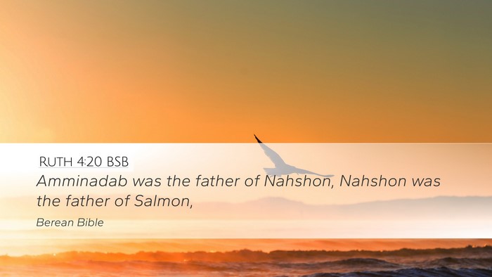 Ruth 4:20 BSB Desktop Wallpaper - Amminadab was the father of Nahshon, Nahshon was - Desktop Bible Verse Wallpaper