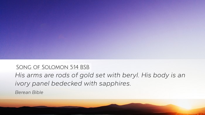 Song of Solomon 5:14 BSB Bible Verse Image