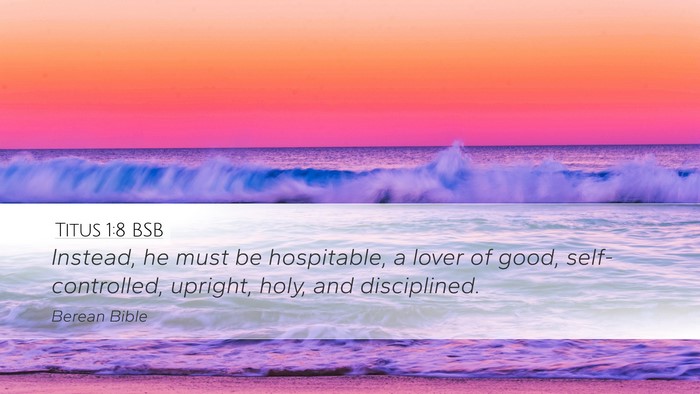 Titus 1:8 BSB Bible Verse Image