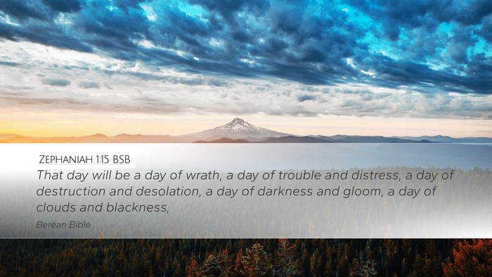 Zephaniah 1:15 BSB Desktop Wallpaper - That day will be a day of wrath, a day of trouble - Desktop Bible Verse Wallpaper