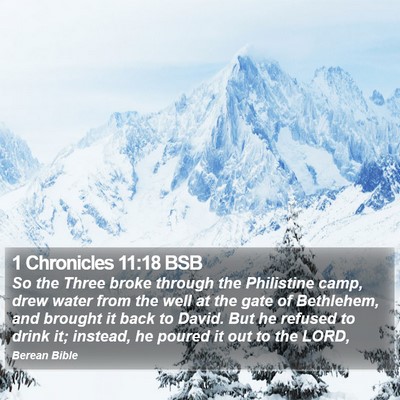 1 Chronicles 11:18 BSB Bible Verse Image