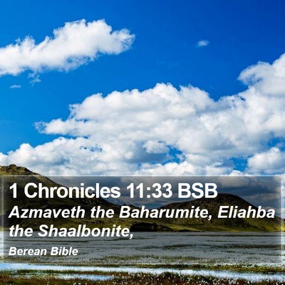 1 Chronicles 11:33 BSB Bible Verse Image