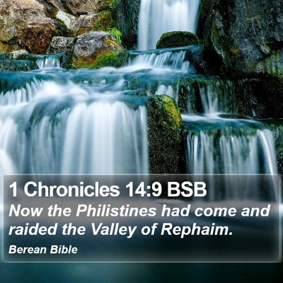 1 Chronicles 14:9 BSB Bible Verse Image
