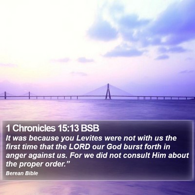 1 Chronicles 15:13 BSB Bible Verse Image