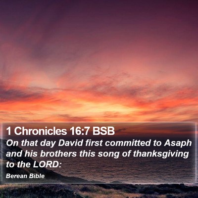1 Chronicles 16:7 BSB Bible Verse Image