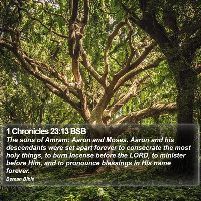 1 Chronicles 23:13 BSB Bible Verse Image