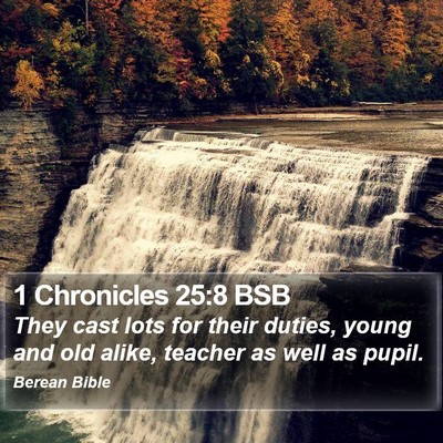 1 Chronicles 25:8 BSB Bible Verse Image