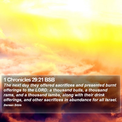 1 Chronicles 29:21 BSB Bible Verse Image