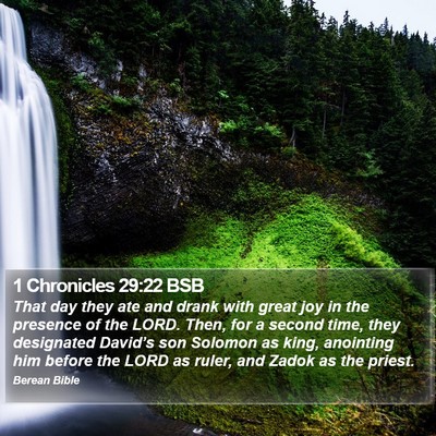 1 Chronicles 29:22 BSB Bible Verse Image
