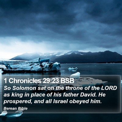 1 Chronicles 29:23 BSB Bible Verse Image