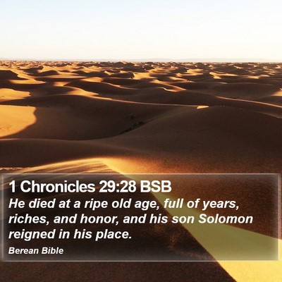 1 Chronicles 29:28 BSB Bible Verse Image