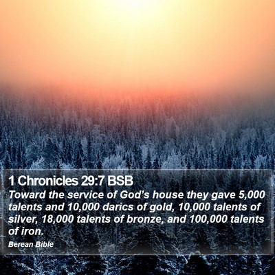 1 Chronicles 29:7 BSB Bible Verse Image